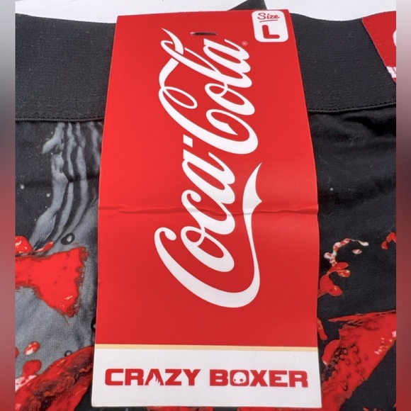 CRAZY BOXER BRIEFS COCA COLA DESIGN, 92%  POLYESTER 8% “ELASTHANNE,” LARGE - Picture 9 of 11